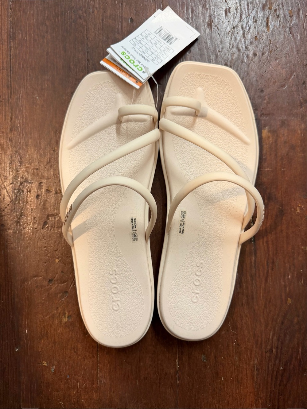 CROCS Women’s Strappy Toe-Post Sandal - Cream